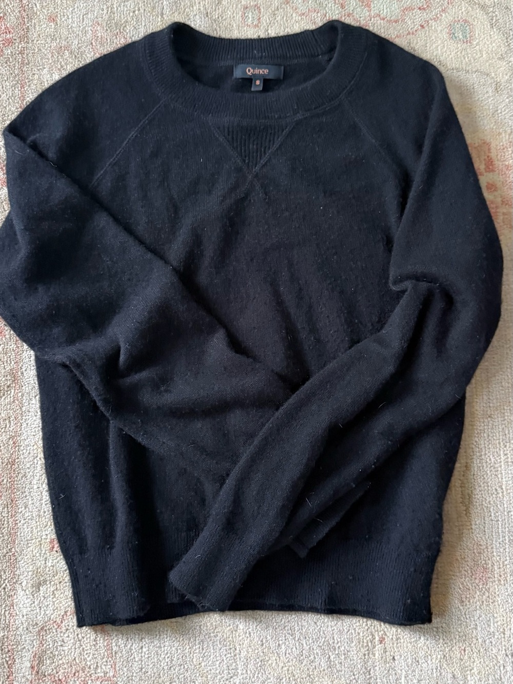 Quince Black cashmere Crewneck Pullover